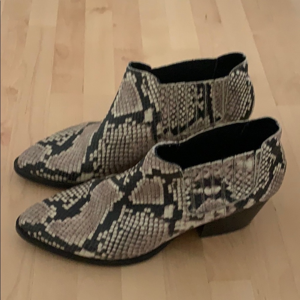 ALDO snake print booties